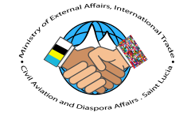 Institutional logo of the Saint Lucian Ministry of Foreign Affairs, international trade, civil aviation and diaspora affairs