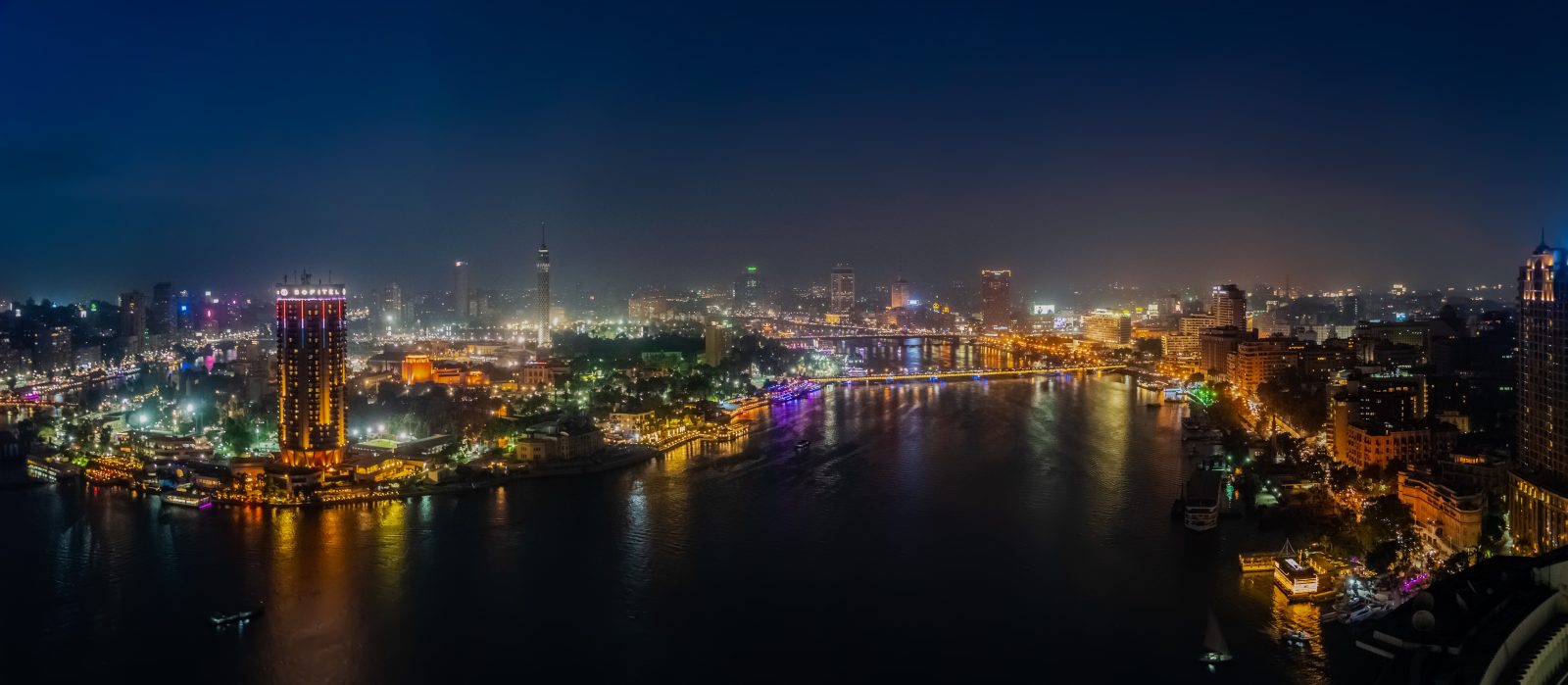 Cairo night skyline.