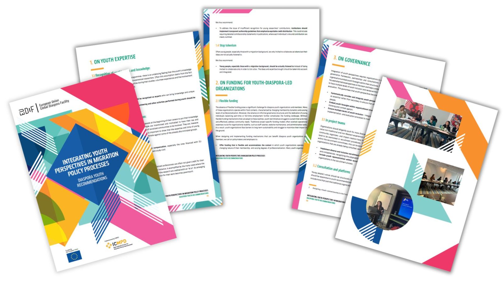 Pages from the diaspora youth recommendations report.